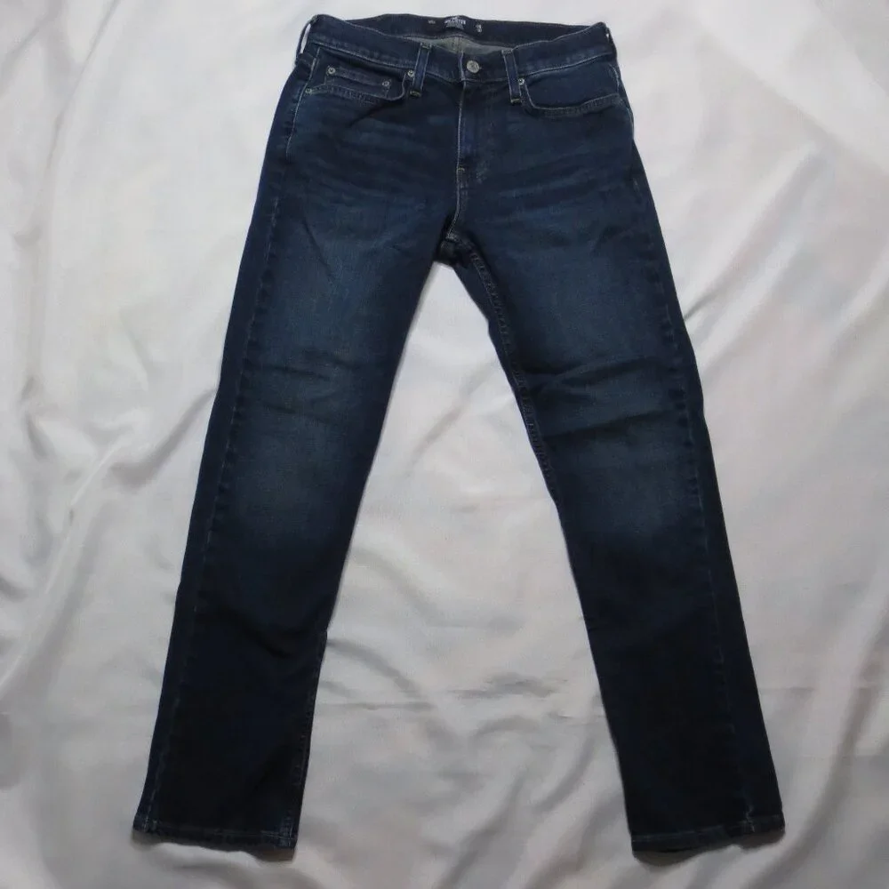 HOLLISTER mens JEANS denim SLIM straight DARK WASH SIZE 28X30
